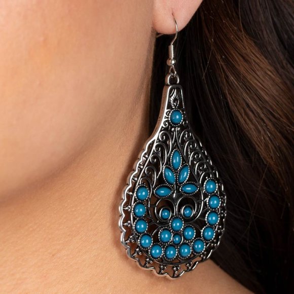Botanical Beauty - Blue Earrings - Picture 1 of 2